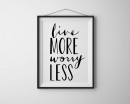 Quotes - Live More Worry Less Motivational Quote Wall Stickers Vinyl Lettering